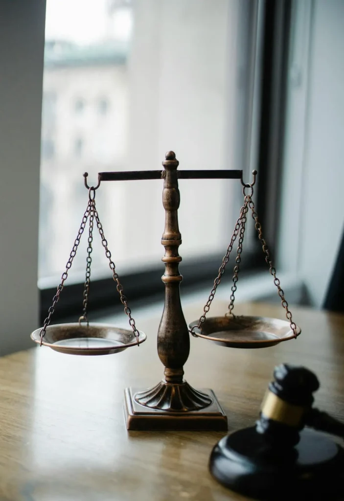 Die Waage der Gerechtigkeit steht für rechtliche Lösungen im Forderungsinkasso und Schutz Ihrer finanziellen Interessen.